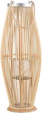 Beliani Dekoracyjny lampion latarnia bambusowy 84 cm świeca jasne drewno Tahiti - Lampiony i latarnie
