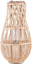Beliani Bambusowy lampion dekoracyjny 77 cm na świeczkę pleciony jasne drewno Tonga - Lampiony i latarnie