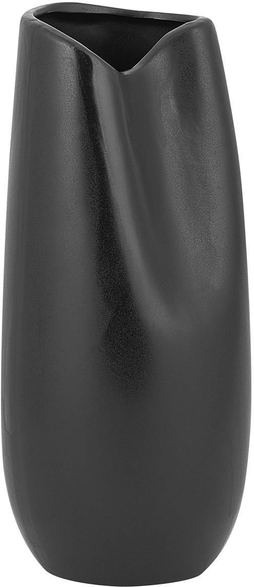 BELIANI Wazon na kwiaty czarny ceramiczny dekoracyjny teksturowany 32 cm Derbe - zdjęcie 3 BELIANI Wazon na kwiaty czarny ceramiczny dekoracyjny teksturowany 32 cm Derbe