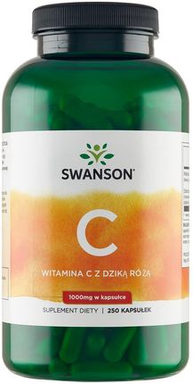 Swanson Witamina C1000 + Dzika Róża suplement diety 250 kaps