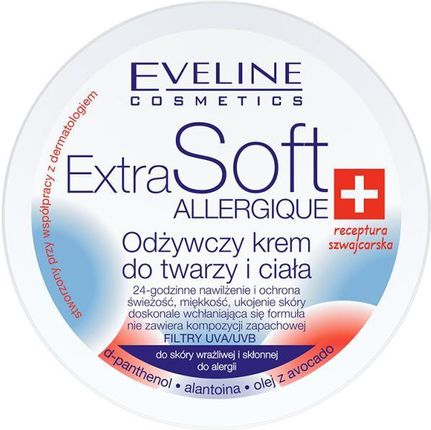 Eveline Extra Soft Odżywczy Krem do twarzy i ciała do skóry wrażliwej i skłonnej do podrażnień 200ml