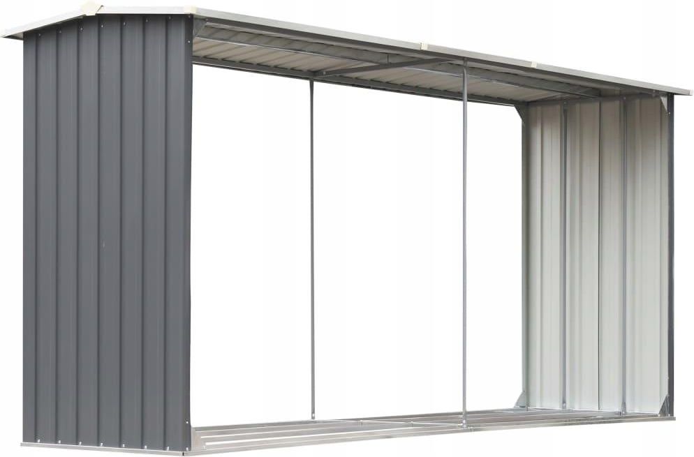 Wiata na drewno, stal galwanizowana, 330 x 92 x 15 - zdjęcie 1 Wiata na drewno, stal galwanizowana, 330 x 92 x 15