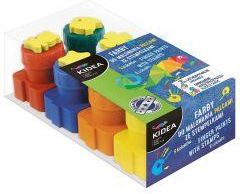 Zdjęcie Derform Farby Do Malowania Palcami Ze Stemplami 8Szt Kidea - Nowe Brzesko