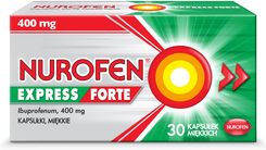 Nurofen Express Forte ibuprofen 400mg 30 kapsułek leki przeciwbólowe - Przeciwbólowe