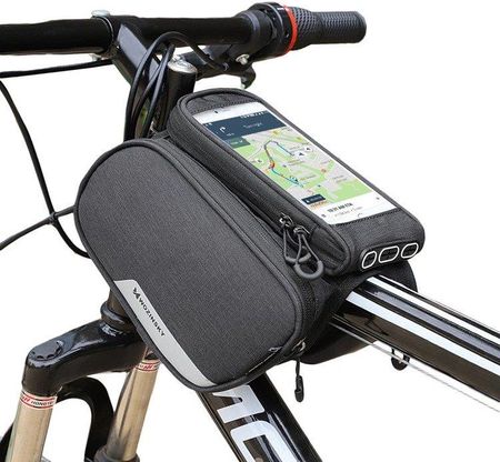 Wozinsky torba rowerowa na ramę + odczepiany pokrowiec na telefon do 6,5 cala 1.5L czarny (WBB7BK) (11290)