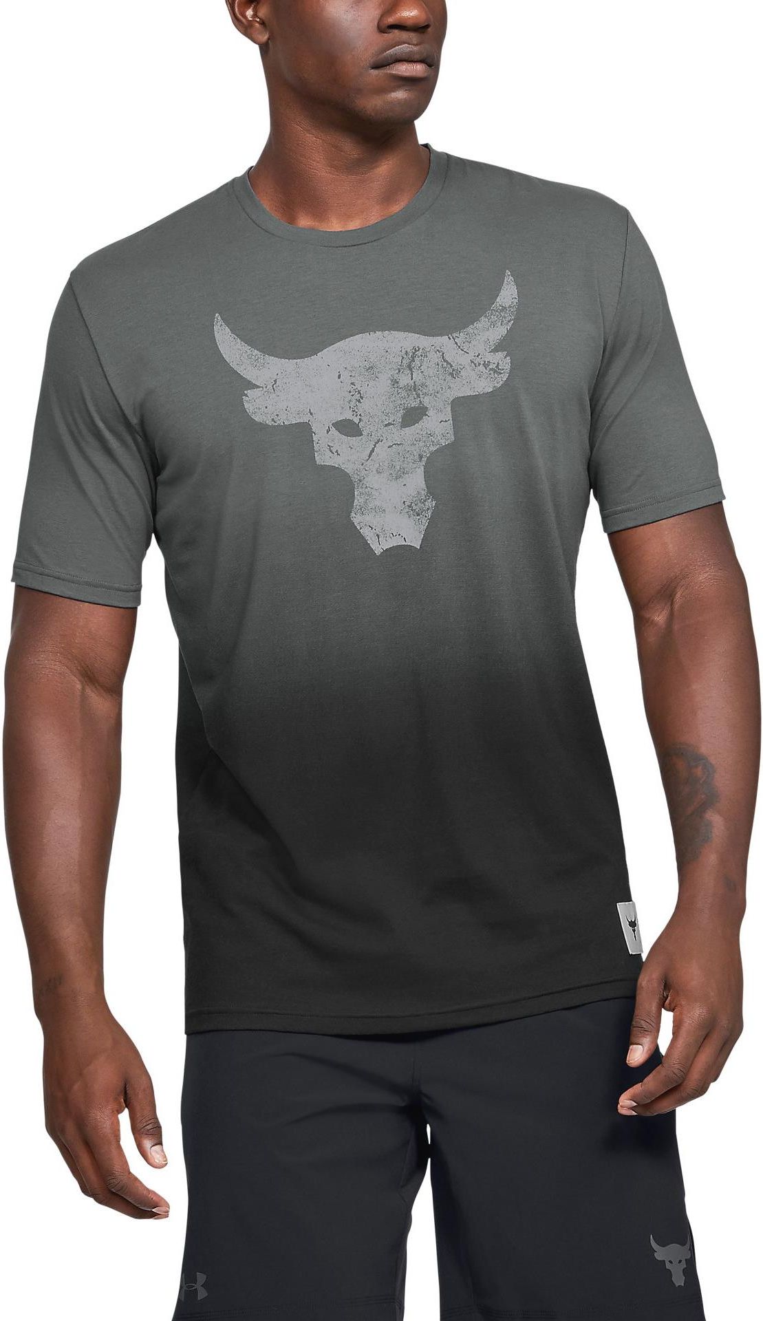 Under Armour Project Rock Bull Graphic Tshirt Czarny Szary L Ceny i