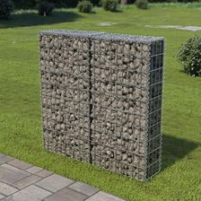 Vidaxl Ściana gabionowa z pokrywami - Ogrodzenia i płoty