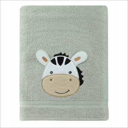 Szary Ręcznik Kąpielowy Dziecięcy 70x140 Zebra