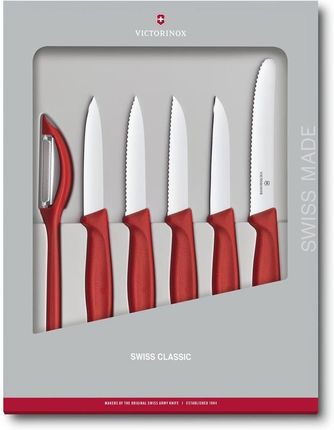 Victorinox Swiss Classic Zestaw 6 Elementów 5 Noży I Obieraczka Czerwony (671116G)