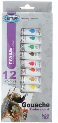 Farby Gwaszowe W Tubkach Centrum 12 Kolorów 12Ml
