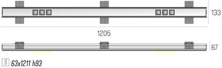 Labra Rama Montażowa Do Lampy Wpuszczanej Dota Linear Wp 1200 (42048)