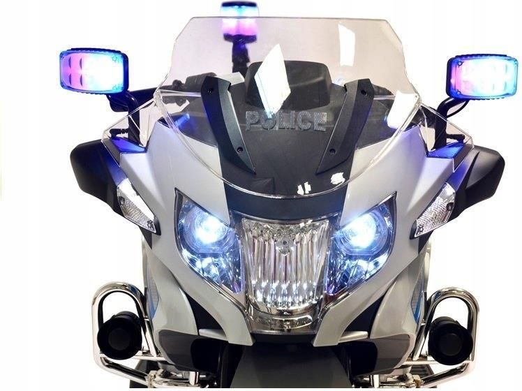 Leantoys Motor Na Akumulator Bmw R1200 Policja Srebrny - zdjęcie 9 Leantoys Motor Na Akumulator Bmw R1200 Policja Srebrny
