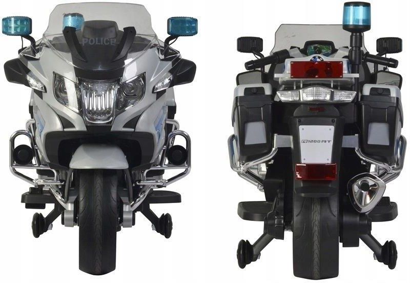 Leantoys Motor Na Akumulator Bmw R1200 Policja Srebrny - zdjęcie 6 Leantoys Motor Na Akumulator Bmw R1200 Policja Srebrny