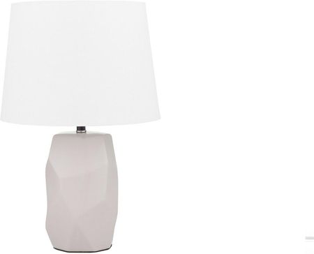 Beliani Lampa stołowa różowa biały abażur ceramiczna rzeźbiona dekoracyjna Elia