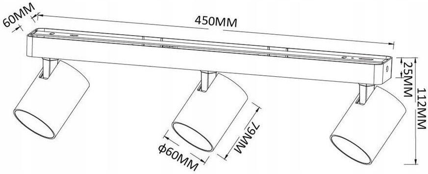 Light Prestige Snow 3 Spot Czarny (Lp7313Wbk)