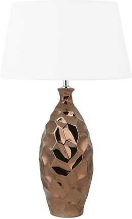 Beliani Nowoczesna lampa stołowa ceramiczna 61 cm miedziana wysoki połysk Tori
