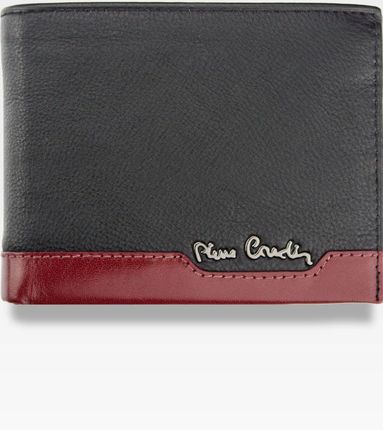 Portfel Męski Pierre Cardin Skórzany Poziomy Czarny Tilak37 8804 Nero/Rosso