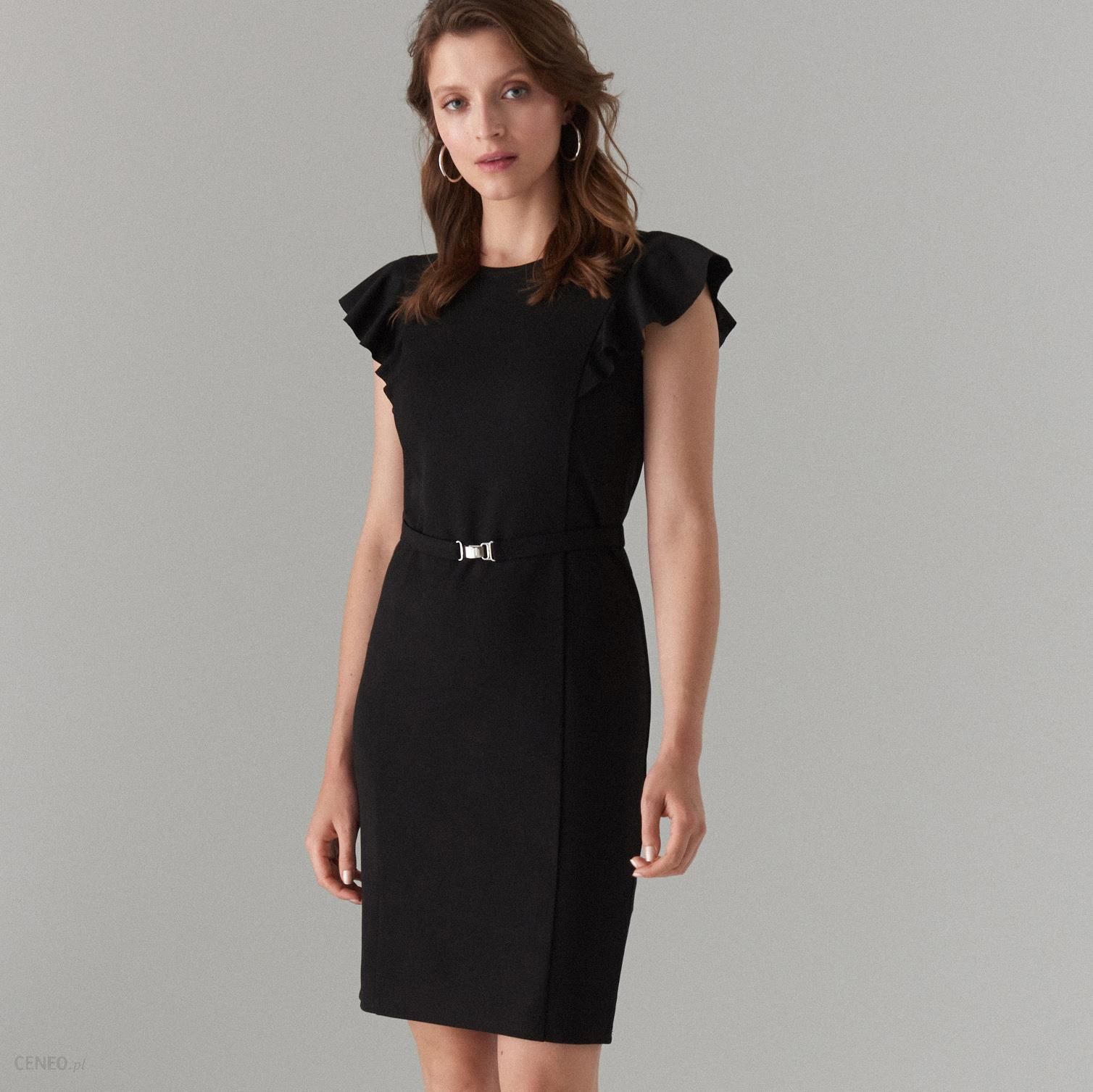 Mohito - Dopasowana sukienka z paskiem - Czarny - Ceny i opinie 
