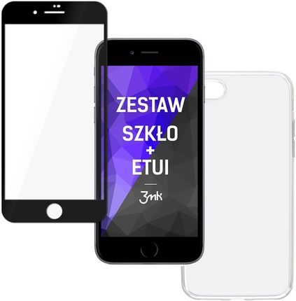 Apple iPhone 7 8 - Zestaw 3mk Szkło + Etui /black