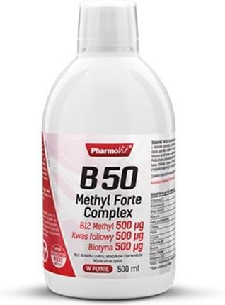Pharmovit Witamina B50 Methyl Forte Complex Kwas Foliowy Biotyna 500Ml