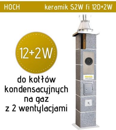 Komin ceramiczny do kotłów kondensacyjnych na gaz Zapel Turbo fi 140.