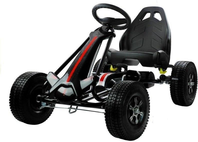 Leantoys Gokart Czarny Monster Na Pedały Szerokie Pompowane Koła