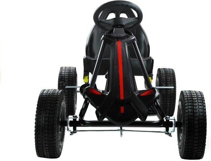 Leantoys Gokart Czarny Monster Na Pedały Szerokie Pompowane Koła