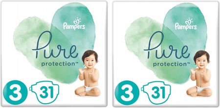 Pampers Pieluchy Pure Protection VP Rozmiar 3, 31Szt.