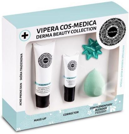 Cos-Medica Derma Beauty Collection Zestaw Kosmetyków 03 Do Cery Trądzikowej Fluid Matująco-Kryjący 25Ml + Korektor 8Ml + Blender