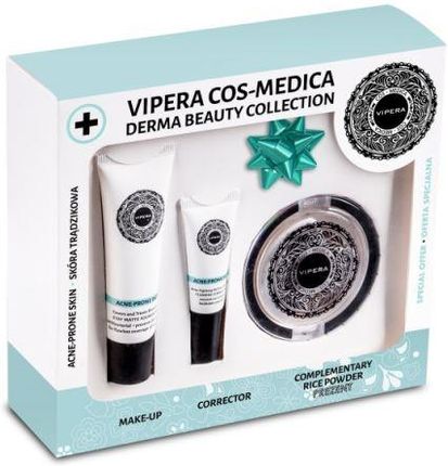 Cos-Medica Derma Beauty Collection Zestaw Kosmetyków 02 Do Cery Trądzikowej Matująco-Kryjący Fluid 25Ml + Korektor 8Ml + Puder Ryżowy 13G