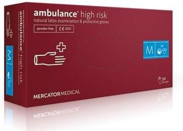 Mercator Medical Ambulance Pf High Risk, Rękawice Lateksowe Rozm. L, 50 Szt.
