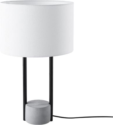 Beliani Nowoczesna lampa stołowa betonowa podstawa biała abażur walec Remus