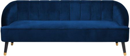 Beliani Retro sofa 3 osobowa tapicerowana welurowa pikowane oparcie granatowa Alsvag