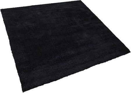 Beliani Nowoczesny dywan poliester czarny gładki wykonany ręcznie 200 x 200 cm Demre