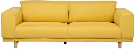 Beliani Nowoczesna 3-osobowa sofa tkanina szerokie podłokietniki żółta retro Nivala