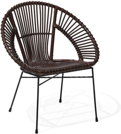 BELIANI Krzesło do jadalni brązowe boho rattanowe metalowe nogi spaghetti Sarita