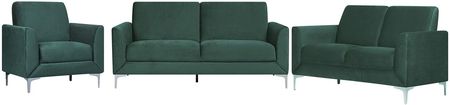 Beliani Zestaw wypoczynkowy sofa 3+2+1 tapicerowany welur zieleń Fenes
