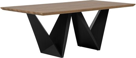 Beliani Nowoczesny stół do jadalni ciemne drewno czarne nogi 200 x 100 cm Sintra