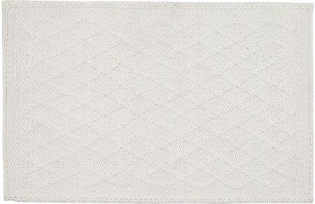 Beliani Prostokątny dywan 60x90cm do sypialni geometryczne przeszycia wełna biały Erzin