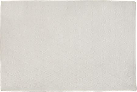 Beliani Prostokątny dywan 140x200cm do sypialni geometryczne przeszycia wełna biały Erzin