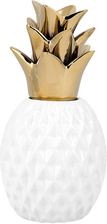 BELIANI Figurka dekoracyjna biała w kształcie ananasa wysoki połysk 23 cm Tyana - Figurki dekoracyjne
