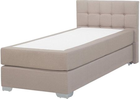 Beliani Nowoczesne łóżko kontynentalne 90 x 200 cm z guzikami materiałowe beżowe Admiral