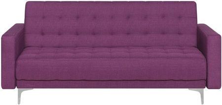 Beliani Modułowa sofa rozkładana 3-osobowa pikowana fioletowa Aberdeen