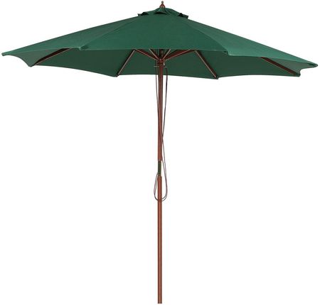 Beliani Nowoczesny parasol ogrodowy drewniany mechanizm sznurkowy zielony Toscana
