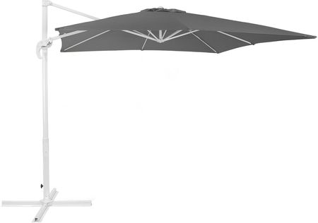 Beliani Parasol ogrodowy na wysięgniku składany 250 x 250 cm ciemnoszary Monza