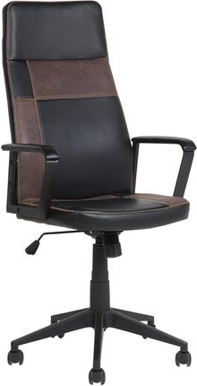 Beliani Krzesło biurowe brązowo-czarne ekoskóra regulacja wysokości ergonomiczne Deluxe