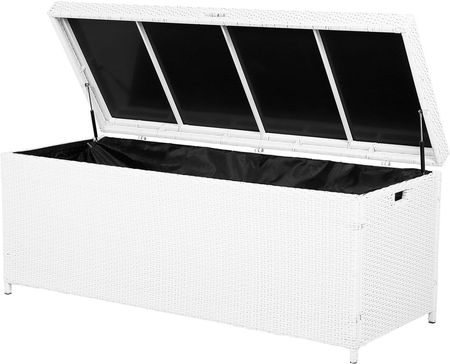 Beliani Skrzynia ogrodowa kufer balkonowy technorattan 520L biały Modena