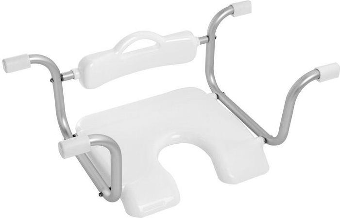 Sgabello doccia silver/bianco in alluminio e LDPE