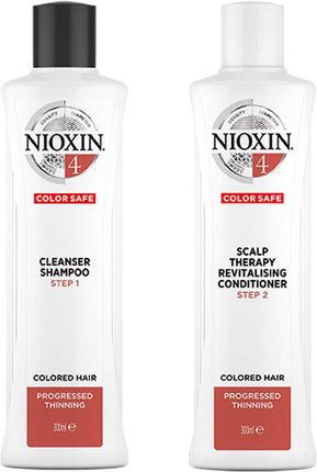 Nioxin System 4 Zestaw Przeciw Wypadaniu Do Włosów Farbowanych I Znacznie Przerzedzonych: Szampon 300Ml + Odżywka 300Ml