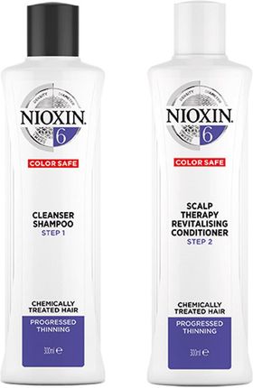 Nioxin System 6 Zestaw Przeciw Wypadaniu Do Włosów Znacznie Przerzedzonych I Poddanych Zabiegom Chemicznym: Szampon 300Ml + Odżywka 300Ml